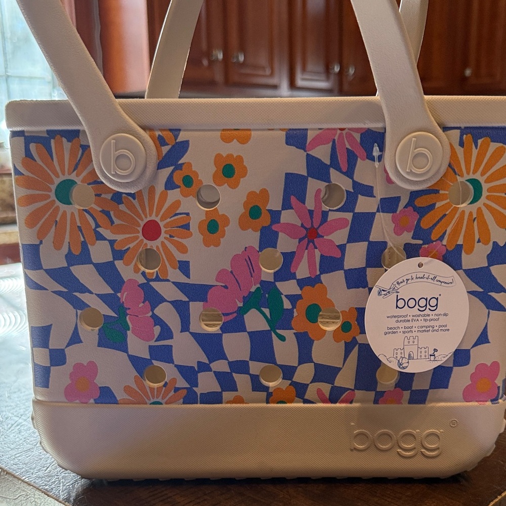 BOGG BAG Floral Tote - Blue, Orange, Pink - Picture 2 of 4